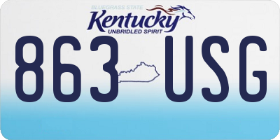 KY license plate 863USG