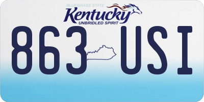 KY license plate 863USI