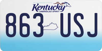 KY license plate 863USJ