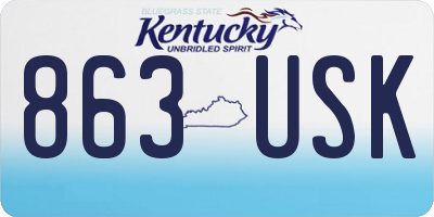 KY license plate 863USK