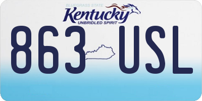 KY license plate 863USL
