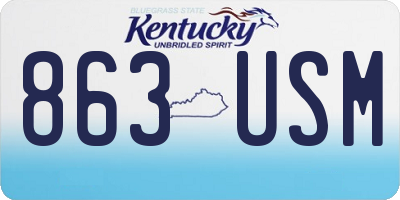 KY license plate 863USM
