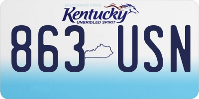 KY license plate 863USN