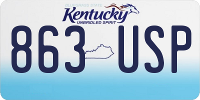 KY license plate 863USP