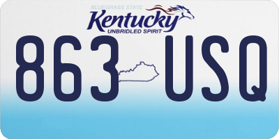 KY license plate 863USQ