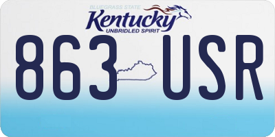 KY license plate 863USR