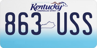 KY license plate 863USS