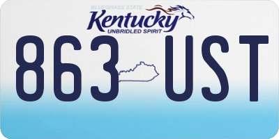 KY license plate 863UST