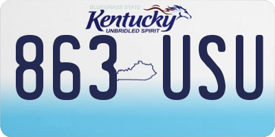 KY license plate 863USU