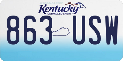 KY license plate 863USW
