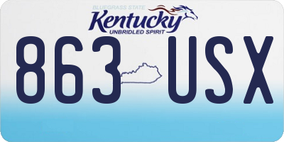 KY license plate 863USX