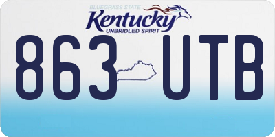 KY license plate 863UTB