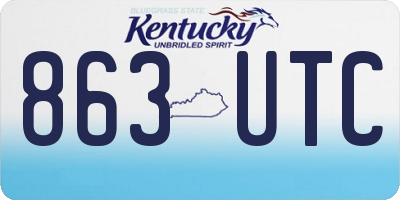 KY license plate 863UTC