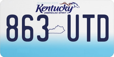 KY license plate 863UTD