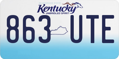 KY license plate 863UTE