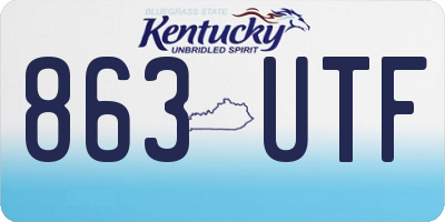 KY license plate 863UTF