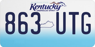 KY license plate 863UTG