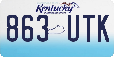 KY license plate 863UTK