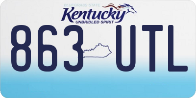 KY license plate 863UTL