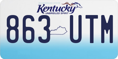 KY license plate 863UTM