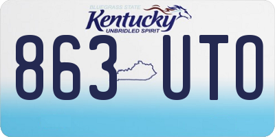 KY license plate 863UTO