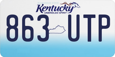 KY license plate 863UTP