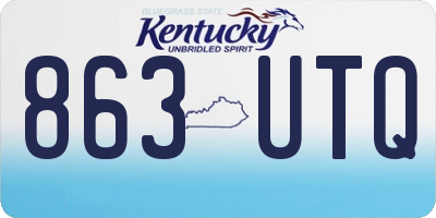 KY license plate 863UTQ