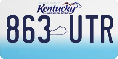 KY license plate 863UTR