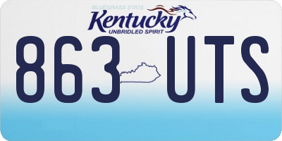 KY license plate 863UTS