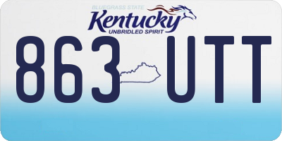 KY license plate 863UTT