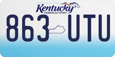 KY license plate 863UTU
