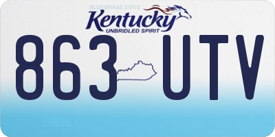 KY license plate 863UTV