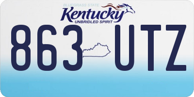 KY license plate 863UTZ