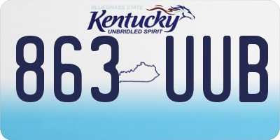 KY license plate 863UUB