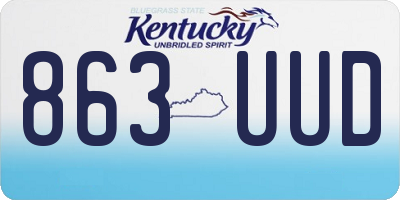 KY license plate 863UUD