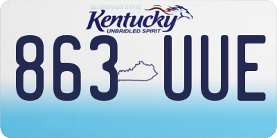 KY license plate 863UUE