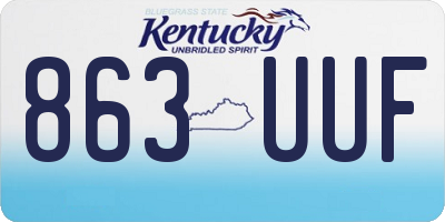 KY license plate 863UUF