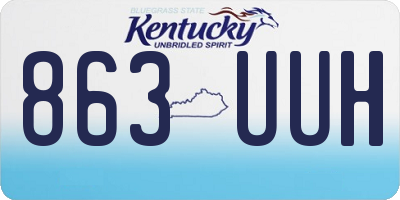 KY license plate 863UUH