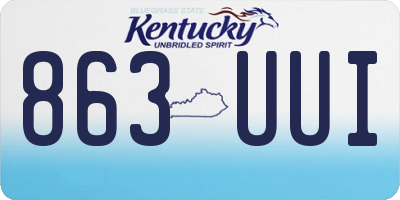 KY license plate 863UUI