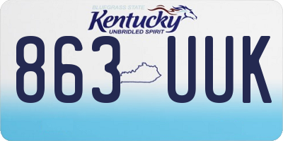 KY license plate 863UUK