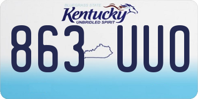 KY license plate 863UUO