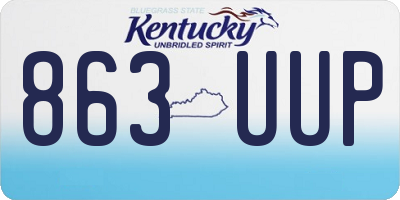 KY license plate 863UUP