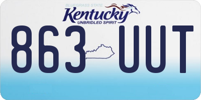 KY license plate 863UUT