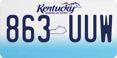 KY license plate 863UUW