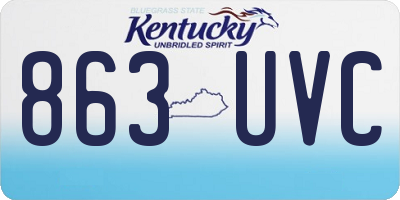 KY license plate 863UVC