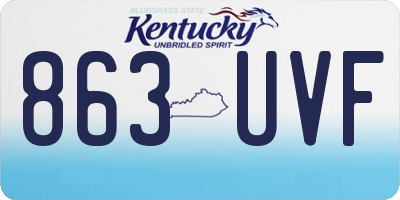 KY license plate 863UVF