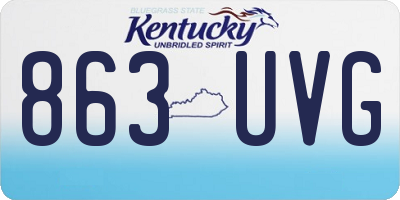 KY license plate 863UVG