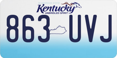 KY license plate 863UVJ