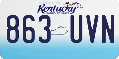 KY license plate 863UVN
