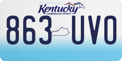 KY license plate 863UVO